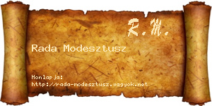 Rada Modesztusz névjegykártya
